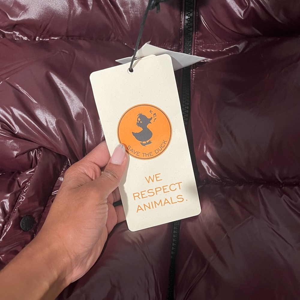 New Save the ducks Isla puffer LIMITED edition burgundy color with tags